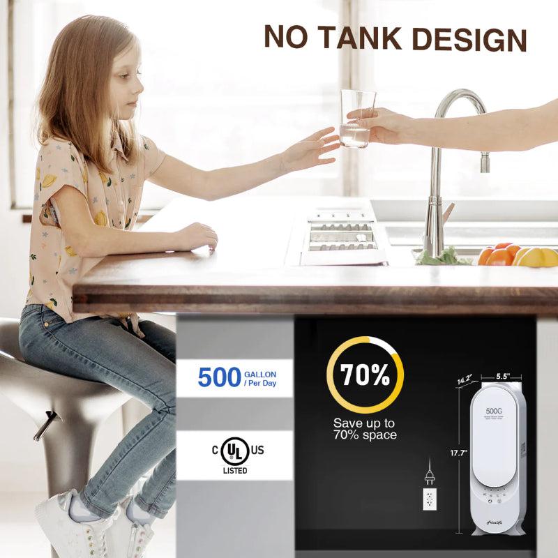 Frizzlife PX500-A 500 GPD RO System with Alkaline and Remineralization - No Tank Design