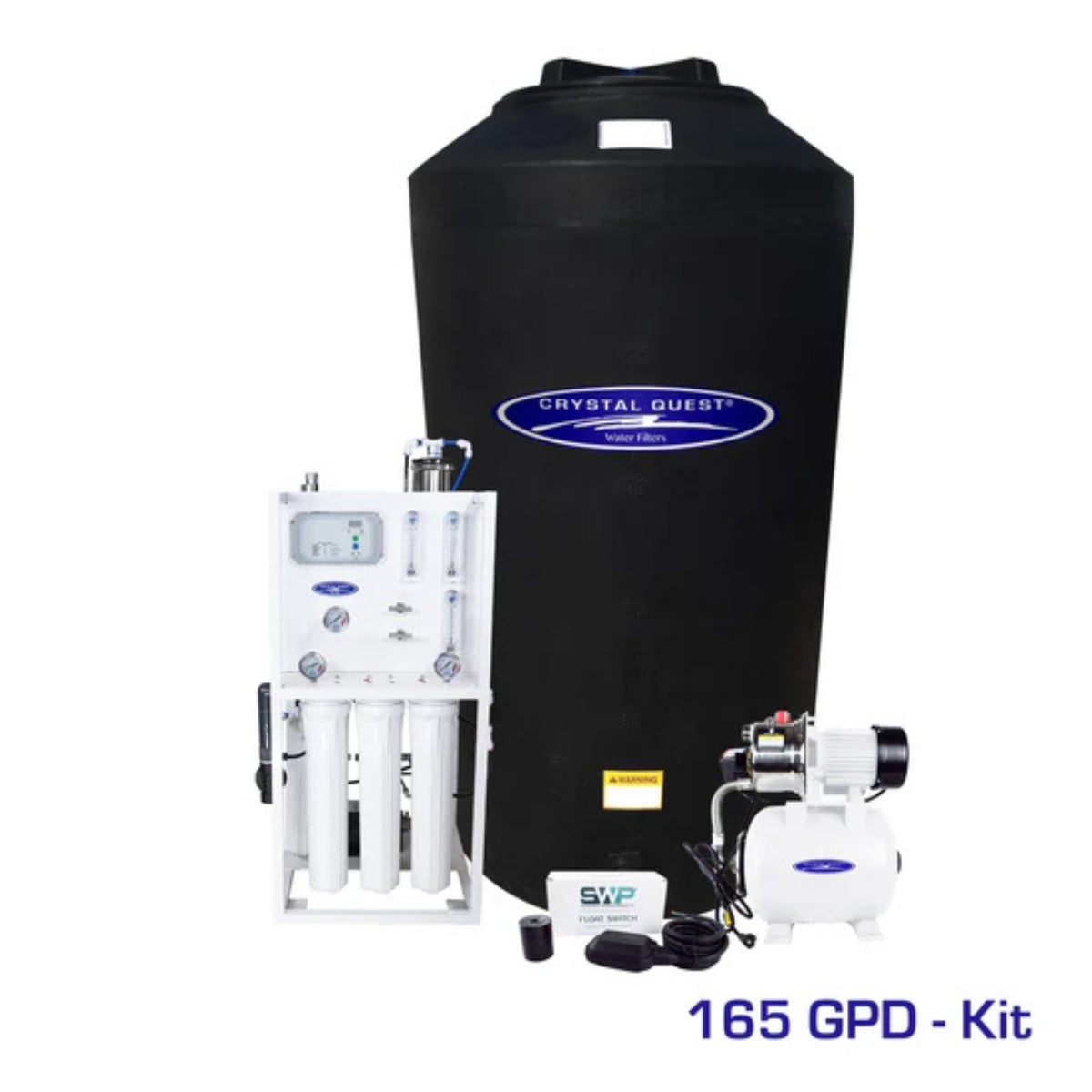 Medical Mid-Flow Reverse Osmosis System - 1800 GPD System with 165 GAL Storage Tank Kit Front View