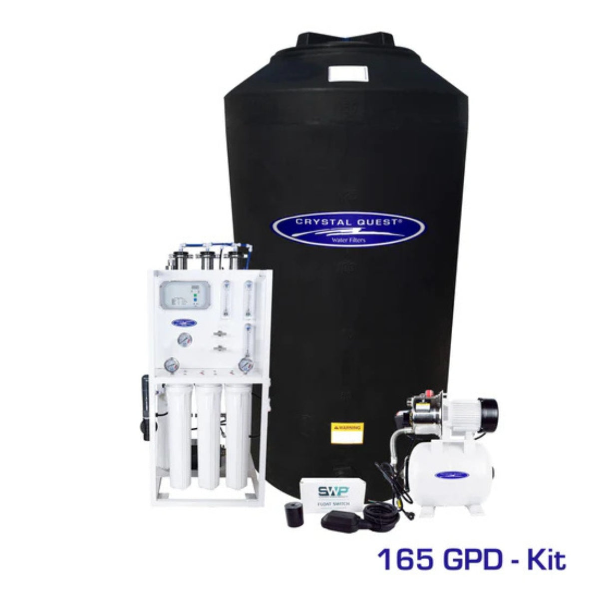 Medical Mid-Flow Reverse Osmosis System - 2500 GPD System with 165 GAL Storage Tank Kit Front View