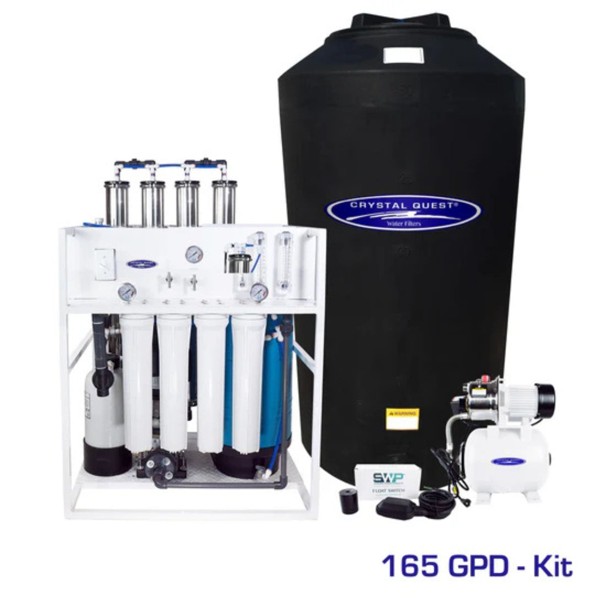 Medical Mid-Flow Reverse Osmosis System - 7000 GPD System with 165 GAL Storage Tank Kit Front View