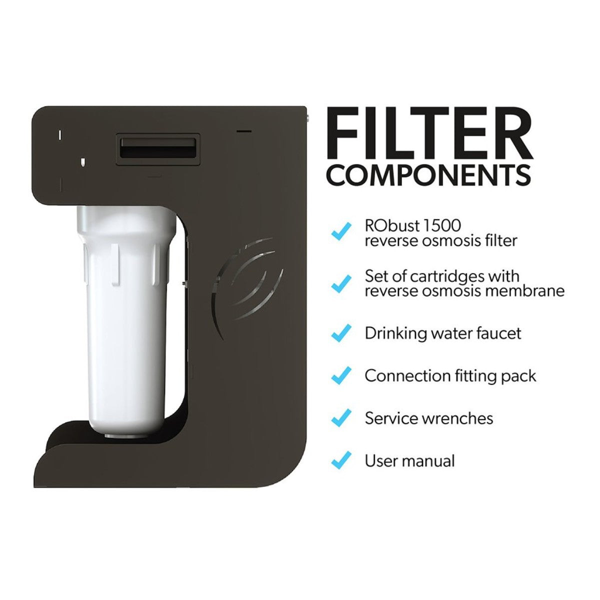Nelsen Ecosoft Robust 500 GPD Reverse Osmosis System - Filter Components Details Shown
