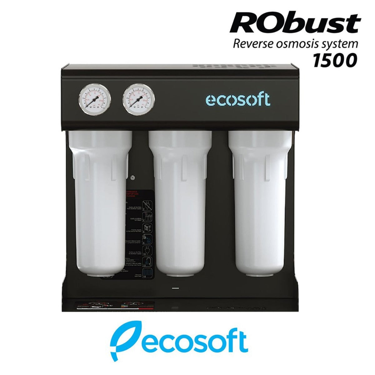Nelsen Ecosoft Robust 500 GPD Reverse Osmosis System - Front View of the System Shown