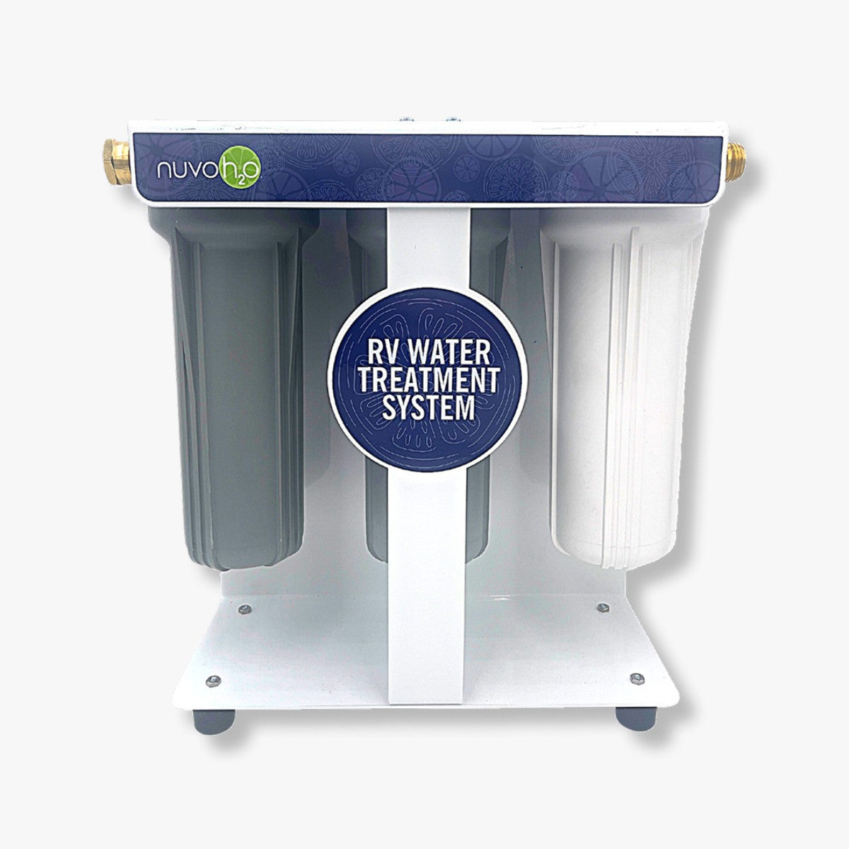 NuvoH2O 3 Stage RV Water Filter System complete unit with triple housing filtration system