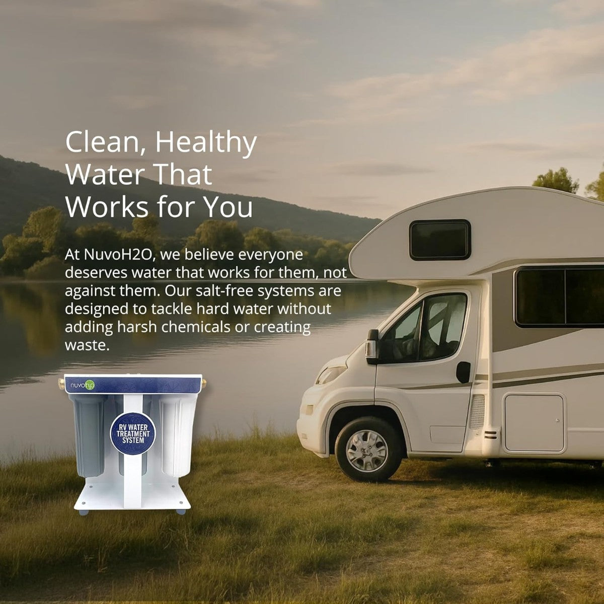 NuvoH2O 3 Stage RV Water Filter System installed for clean healthy water while camping or traveling in an RV