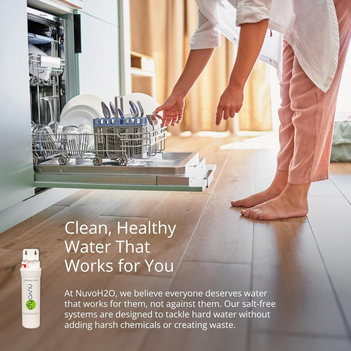 NuvoH2O Dishwasher System installed for clean scale free dishwashing