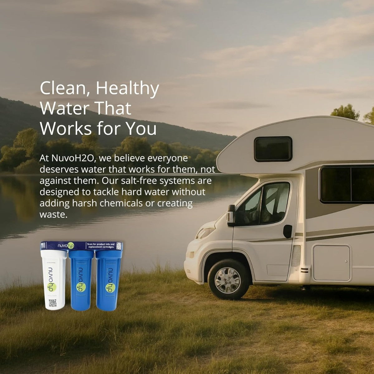 NuvoH2O RV System Replacement Cartridge Sediment and Iron providing clean healthy water for RV travel and camping