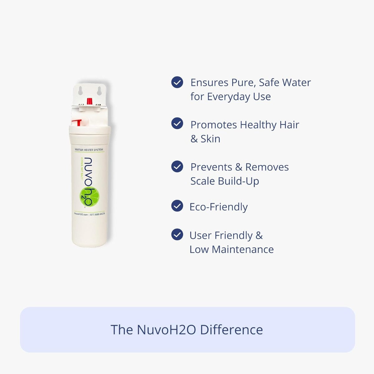 NuvoH2O Water Heater System with scale prevention and eco friendly features