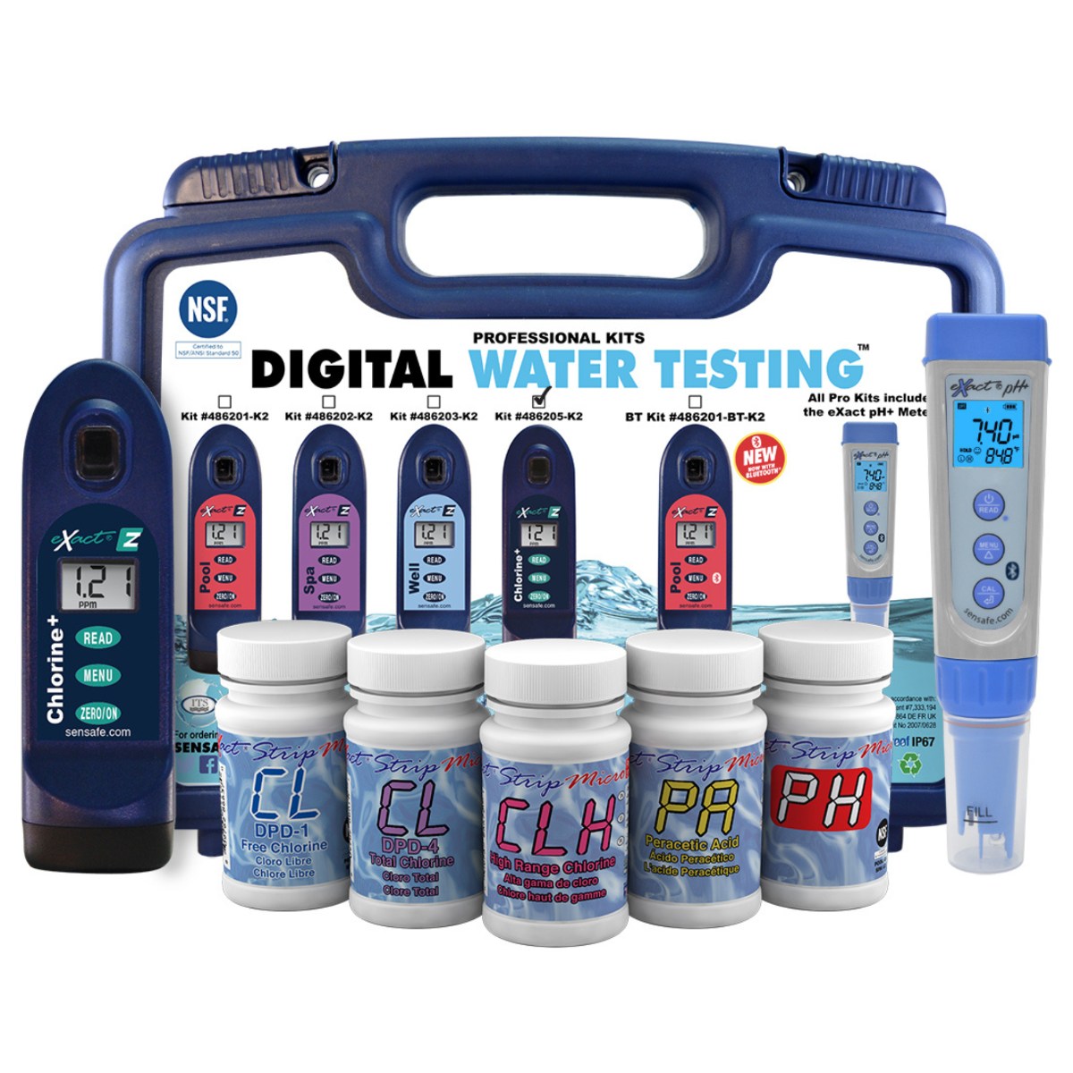 SenSafe Chlorine + eXact EZ Photometer - Professional Kit Showing all the Components