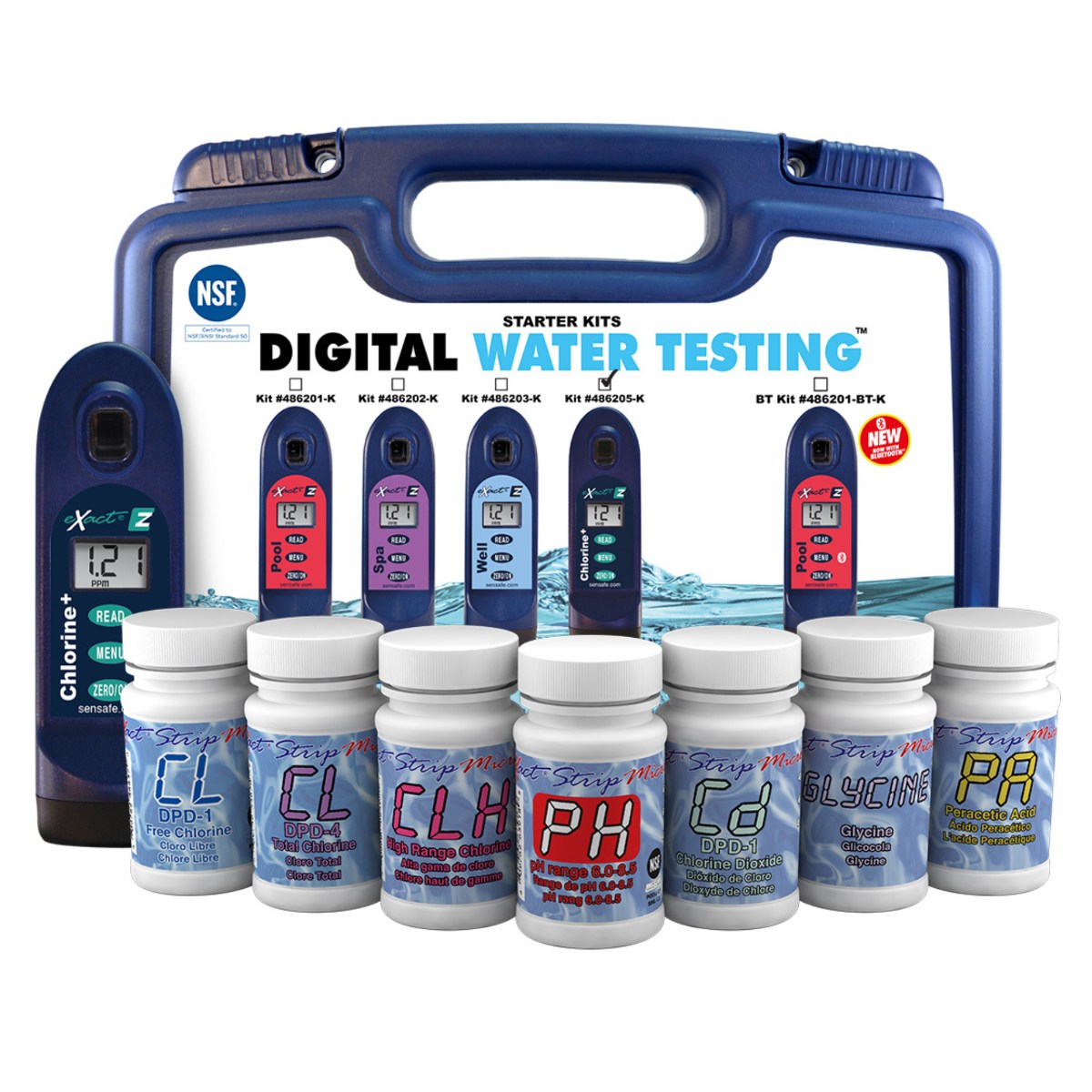 SenSafe Chlorine + eXact EZ Photometer - Starter Kit Showing all the Components