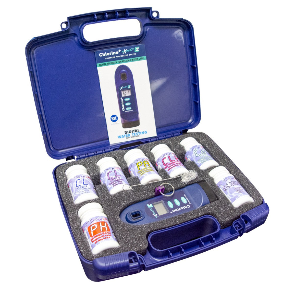 SenSafe Chlorine + eXact EZ Photometer - Starter Kit Showing all the Components Inside the Case