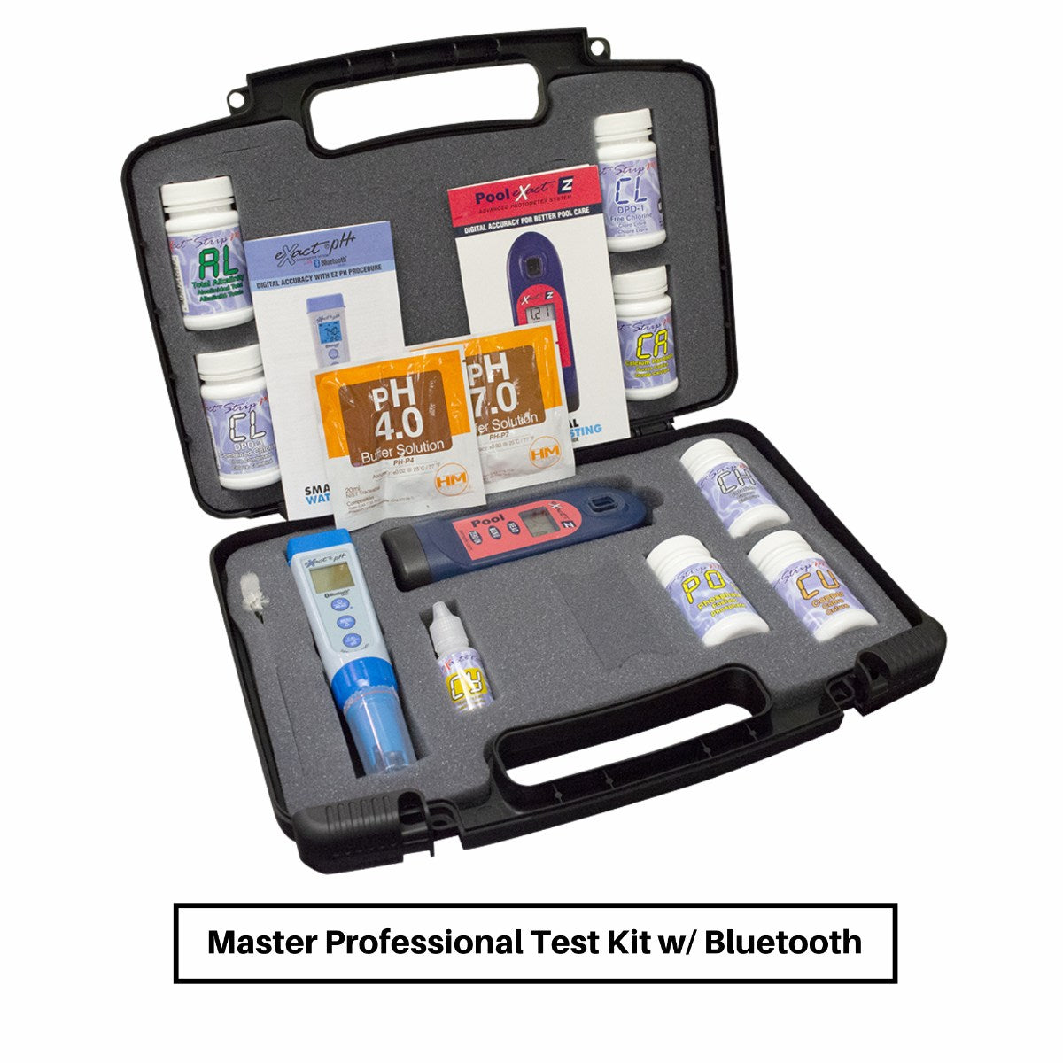 SenSafe Pool eXact EZ Photometer and Kits - Bluetooth Pool Master Professional Kit with all the Included Components inside the Case