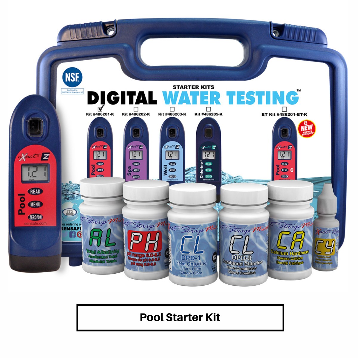 SenSafe Pool eXact EZ Photometer and Kits - Pool Starter Kit with Components Shown