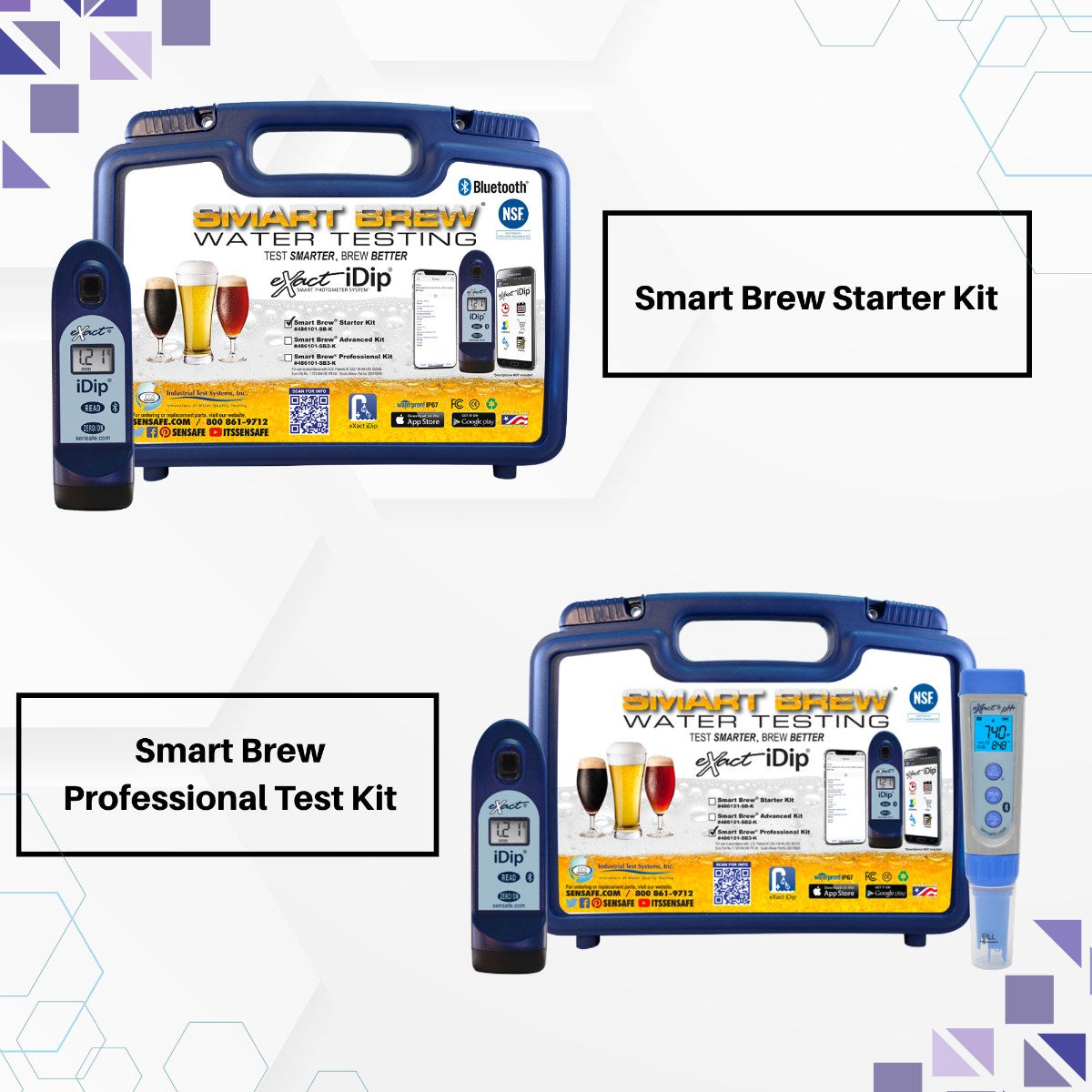 SenSafe Smart Brew Water Testing Kits - Starter and Professional Kits Shown