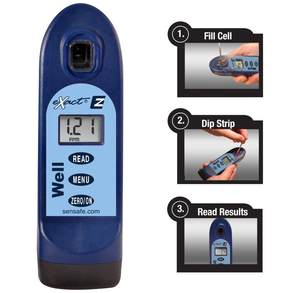 SenSafe Well eXact EZ Photometer and Water Kits - Well Photometer with Instruction Shown