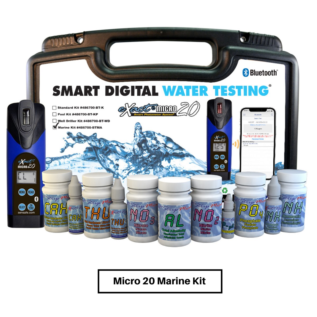 SenSafe eXact Micro 20 Bluetooth Photometer and Water Kits - Marine Kit - Front View