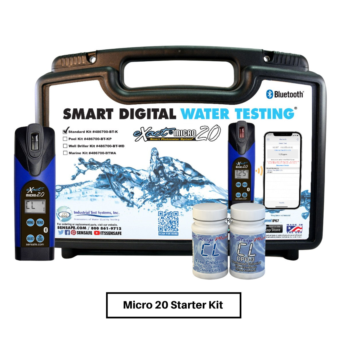 SenSafe eXact Micro 20 Bluetooth Photometer and Water Kits - Starter Kit - Front View