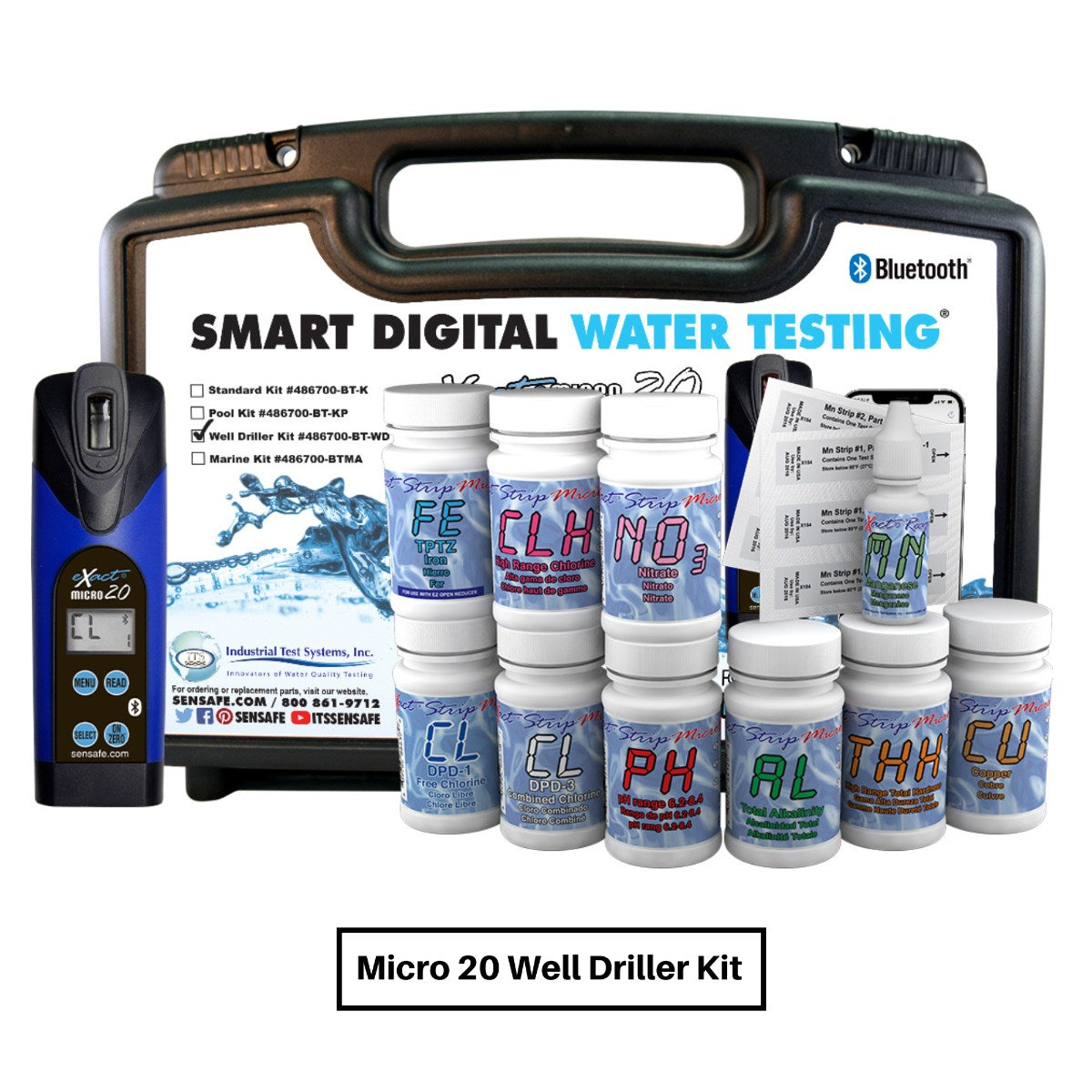 SenSafe eXact Micro 20 Bluetooth Photometer and Water Kits - Well Driller Kit - Front View