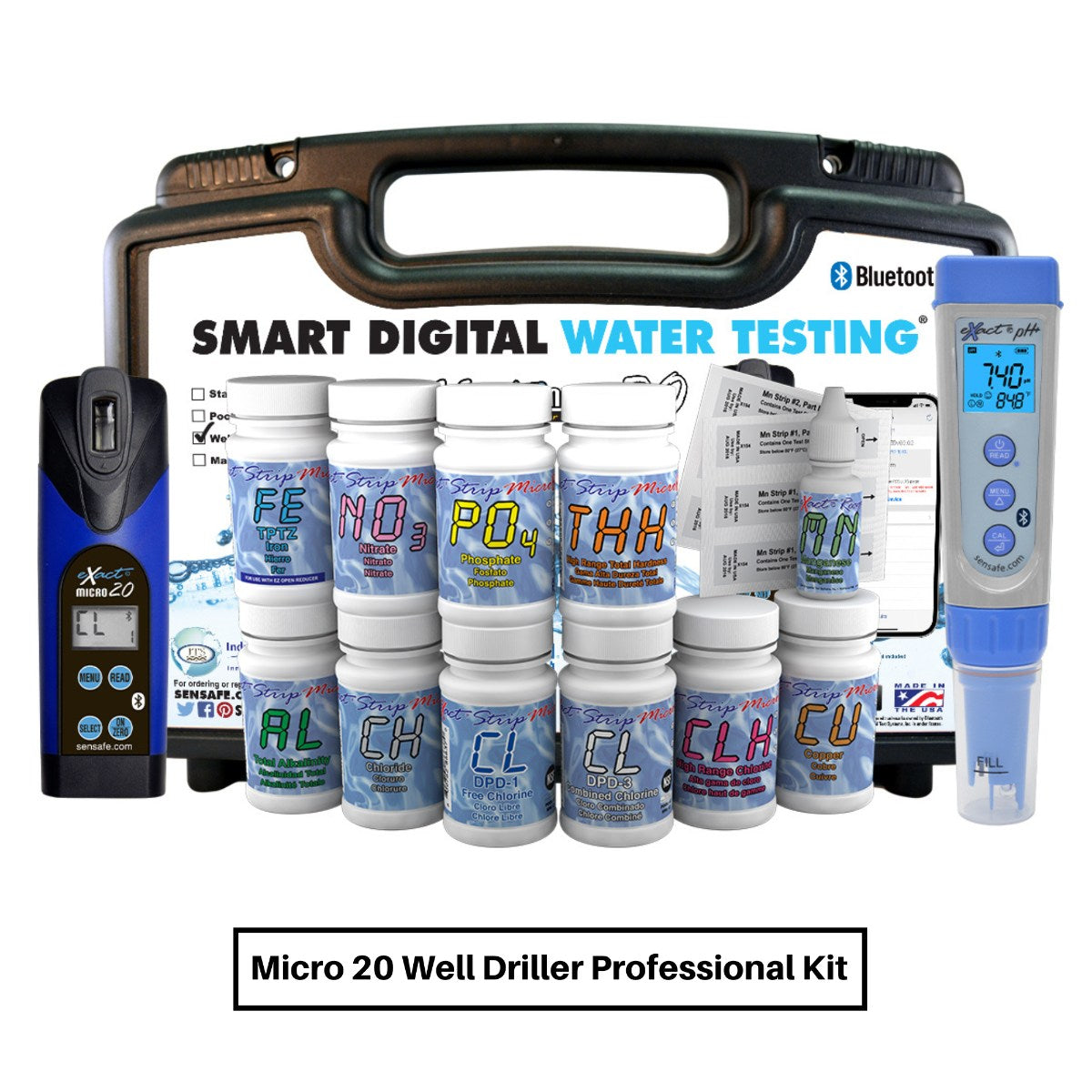 SenSafe eXact Micro 20 Bluetooth Photometer and Water Kits - Well Driller Professional Kit - Front View