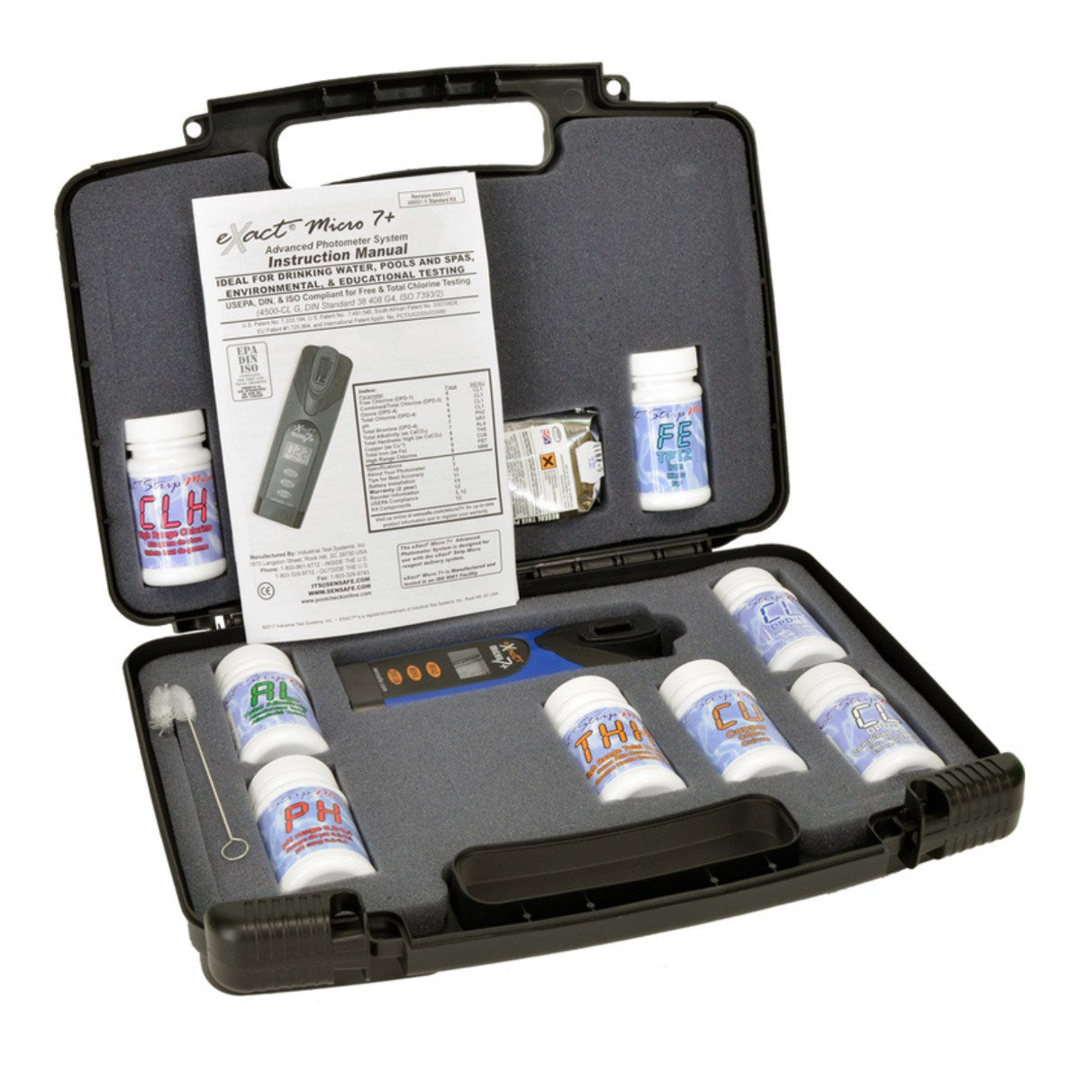 SenSafe eXact Micro 7+ Photometer and Kit - Front View - All Included Components Inside the Case