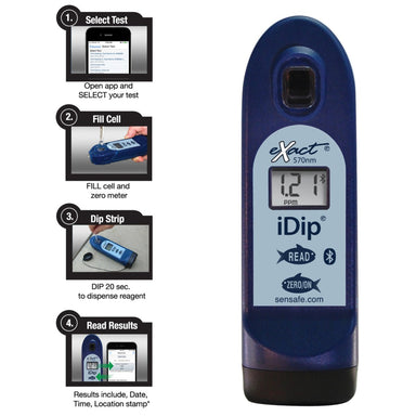 SenSafe eXact iDip 570nm Smart Photometer System - Front View with Instructions