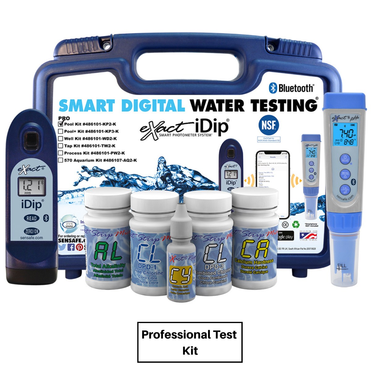 SenSafe eXact iDip Pool Test Kits - Professional Kit with Complete Components