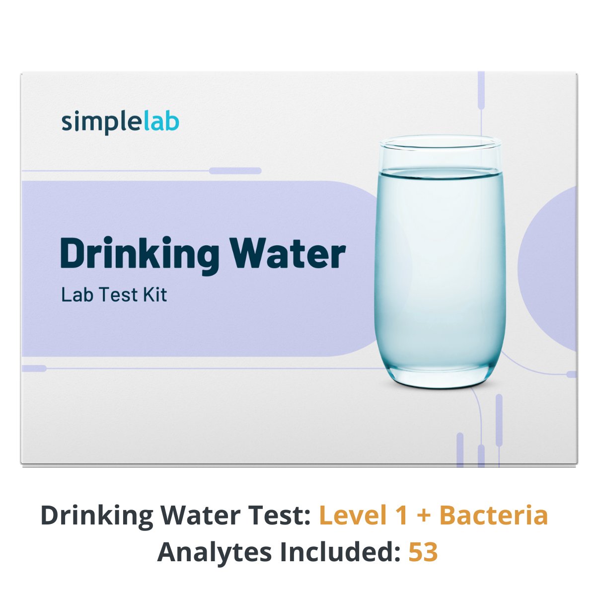 SimpleLab Well Water Test Kits - Drinking Water Test Level 1 + Bacteria Front View