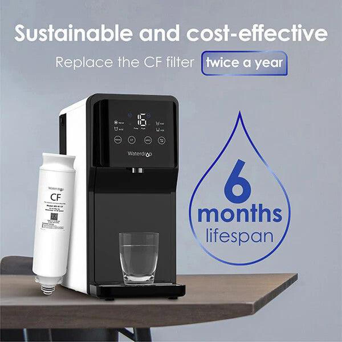 Waterdrop CF Filter for WD-N1-W Countertop RO Water Filtration System - 6 Months Lifespan