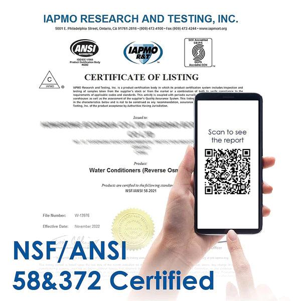Waterdrop G3P600 Reverse Osmosis System NSF / ANSI Certified