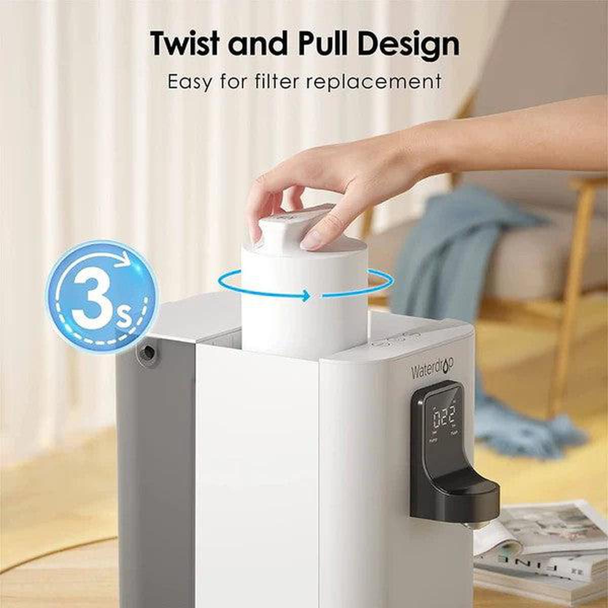 Waterdrop K19 Countertop Reverse Osmosis System - Twist and Pull Design