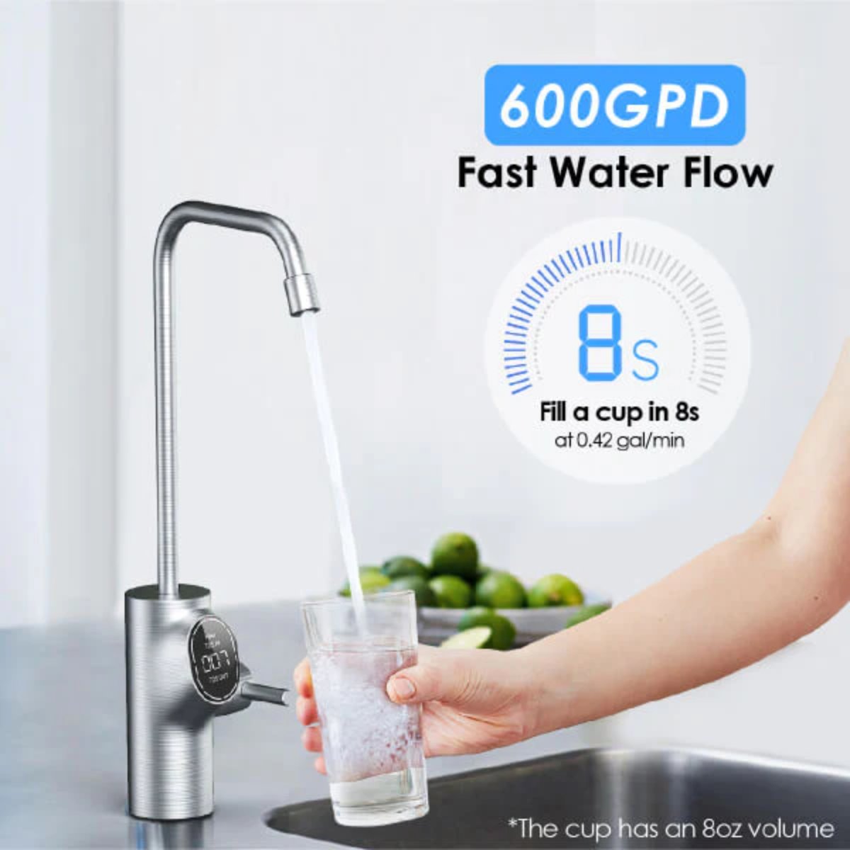 Waterdrop D6 Under Sink Reverse Osmosis System - 600GPD Fast Water Flow