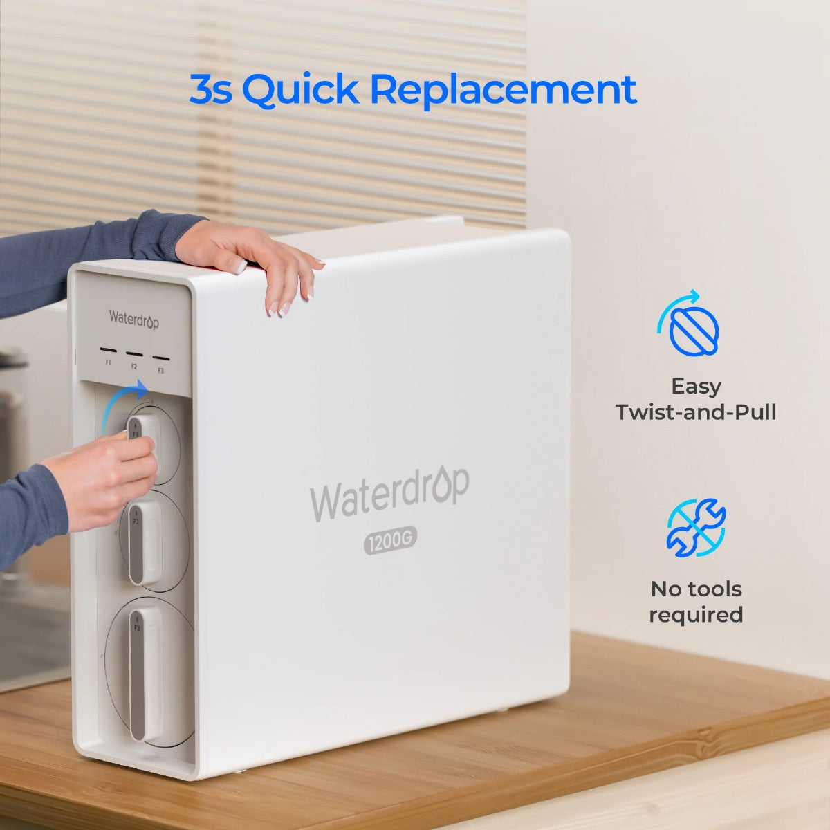 Waterdrop F1A Filter for X Series Reverse Osmosis System - 3 seconds Quick Replacement
