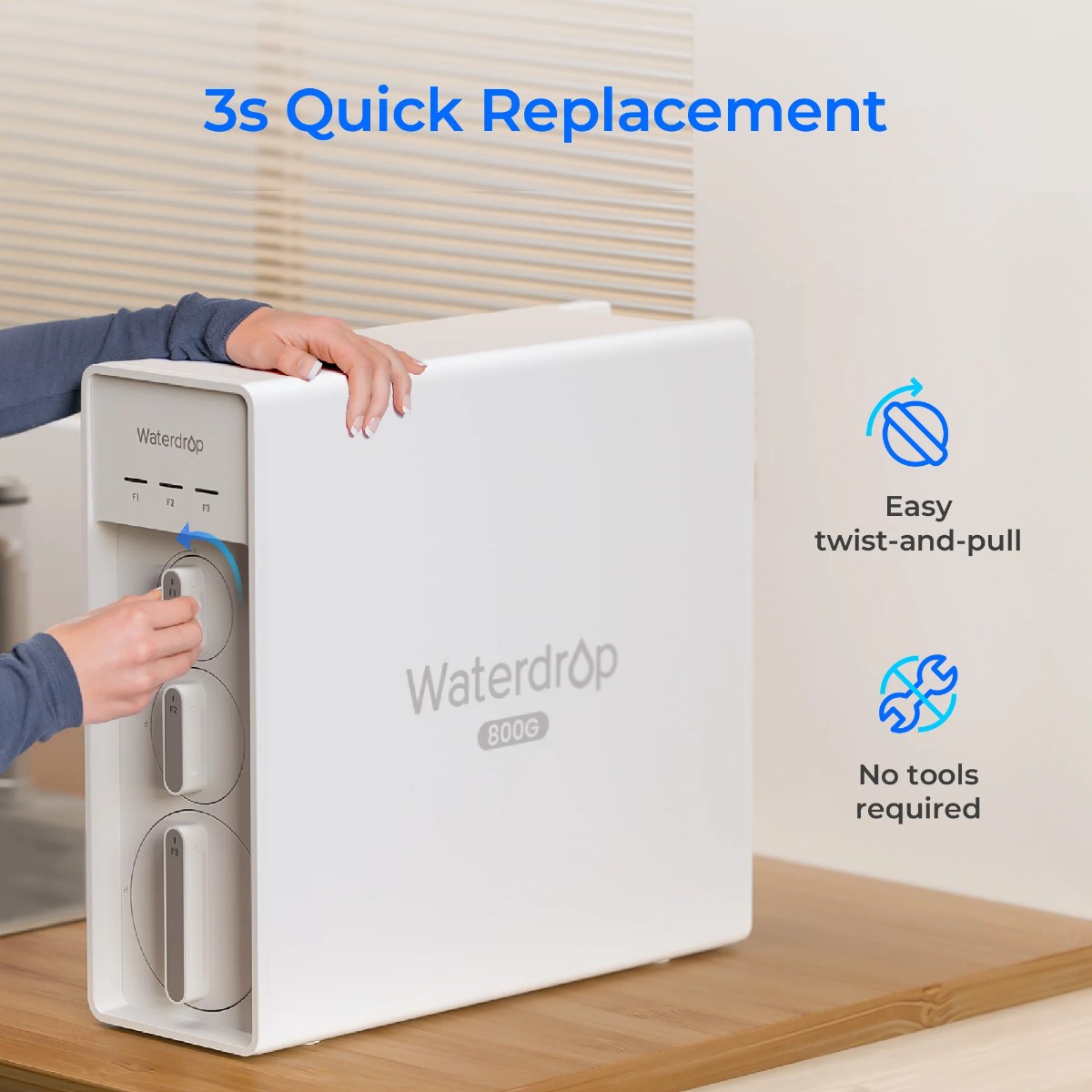 Waterdrop F1G Filter for X Series Reverse Osmosis System - 3 Seconds Quick Replacement