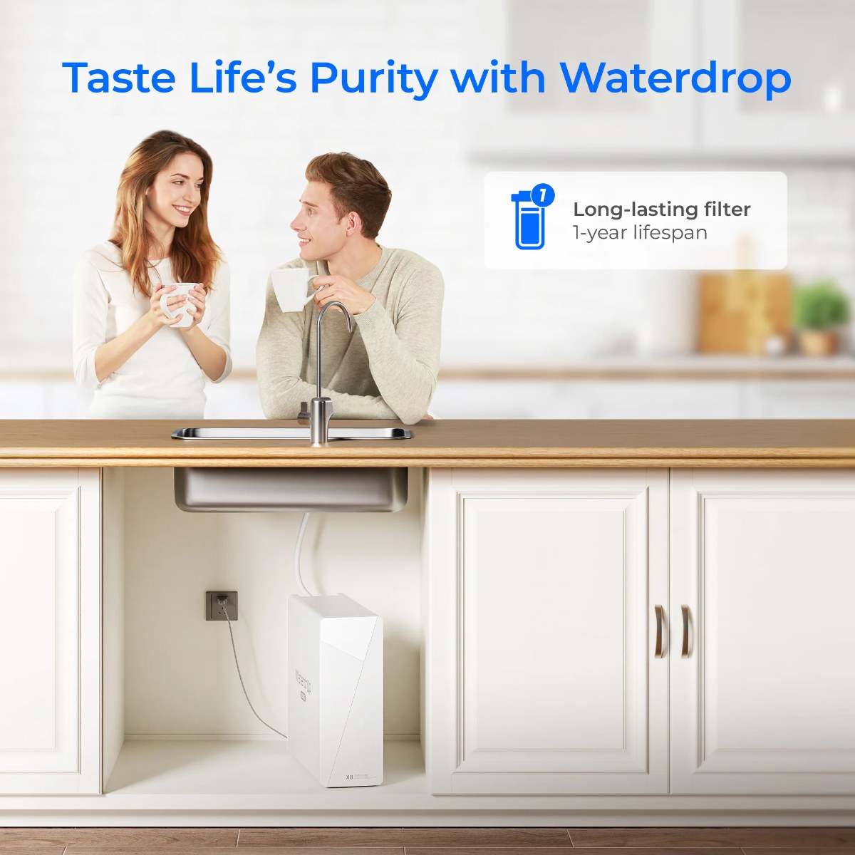 Waterdrop F1G Filter for X Series Reverse Osmosis System - Long Lasting Filter - 1 Year Lifespan