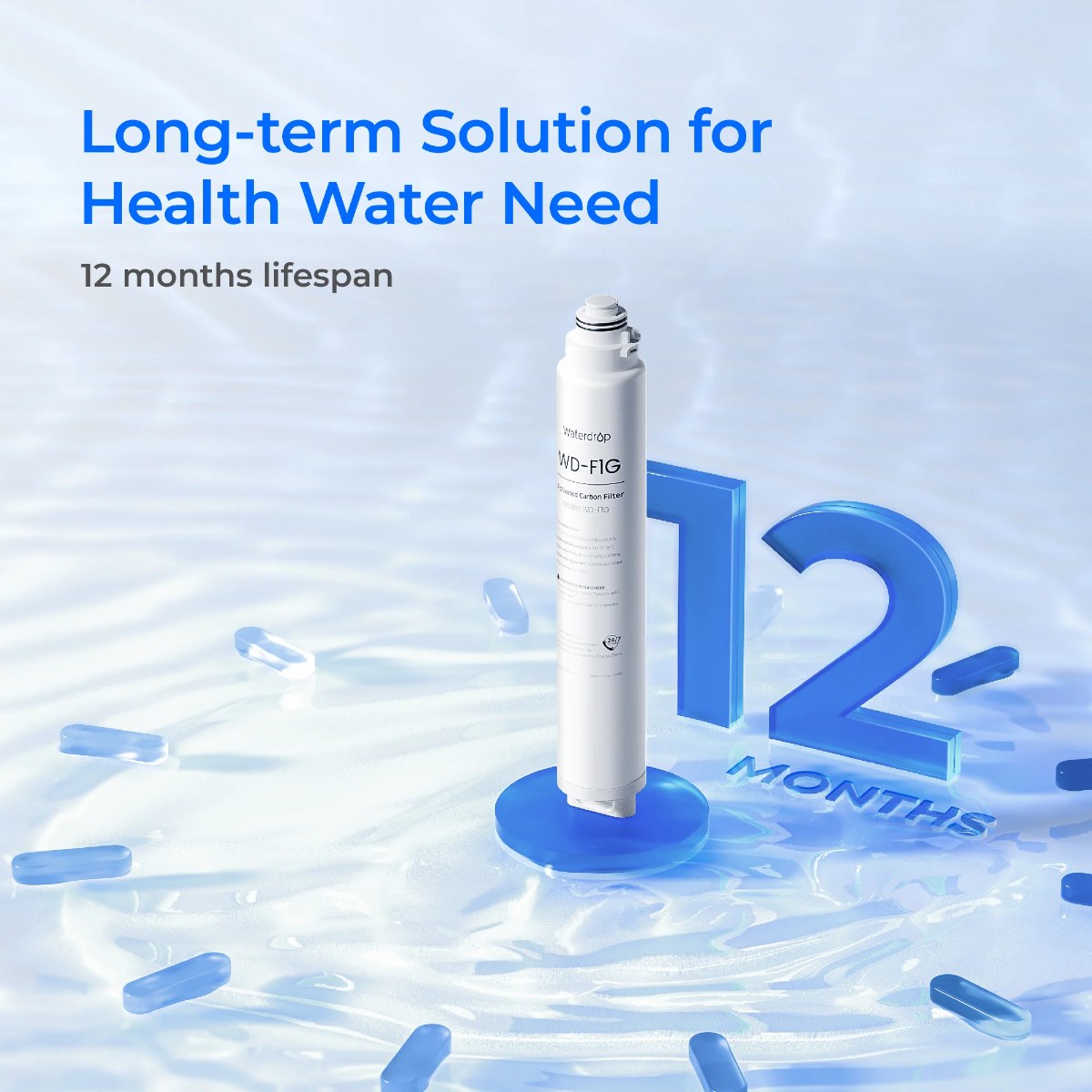 Waterdrop F1G Filter for X Series Reverse Osmosis System - Long Term Solution for Health and Water Need