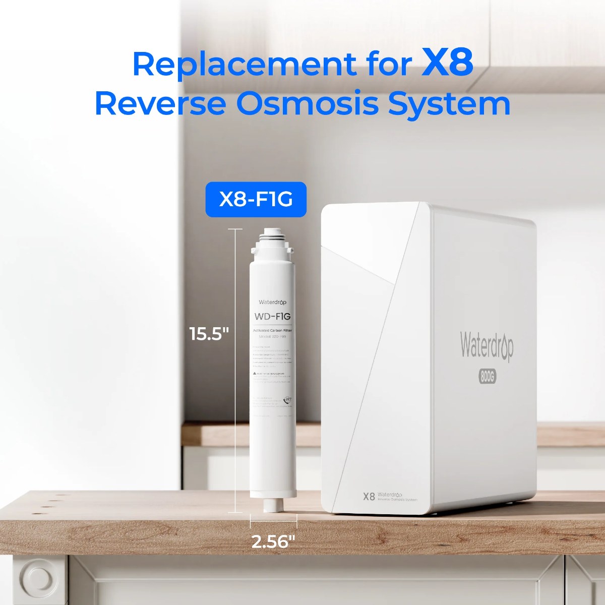 Waterdrop F1G Filter for X Series Reverse Osmosis System - Replacement Filter for X8 and X12 RO Systems
