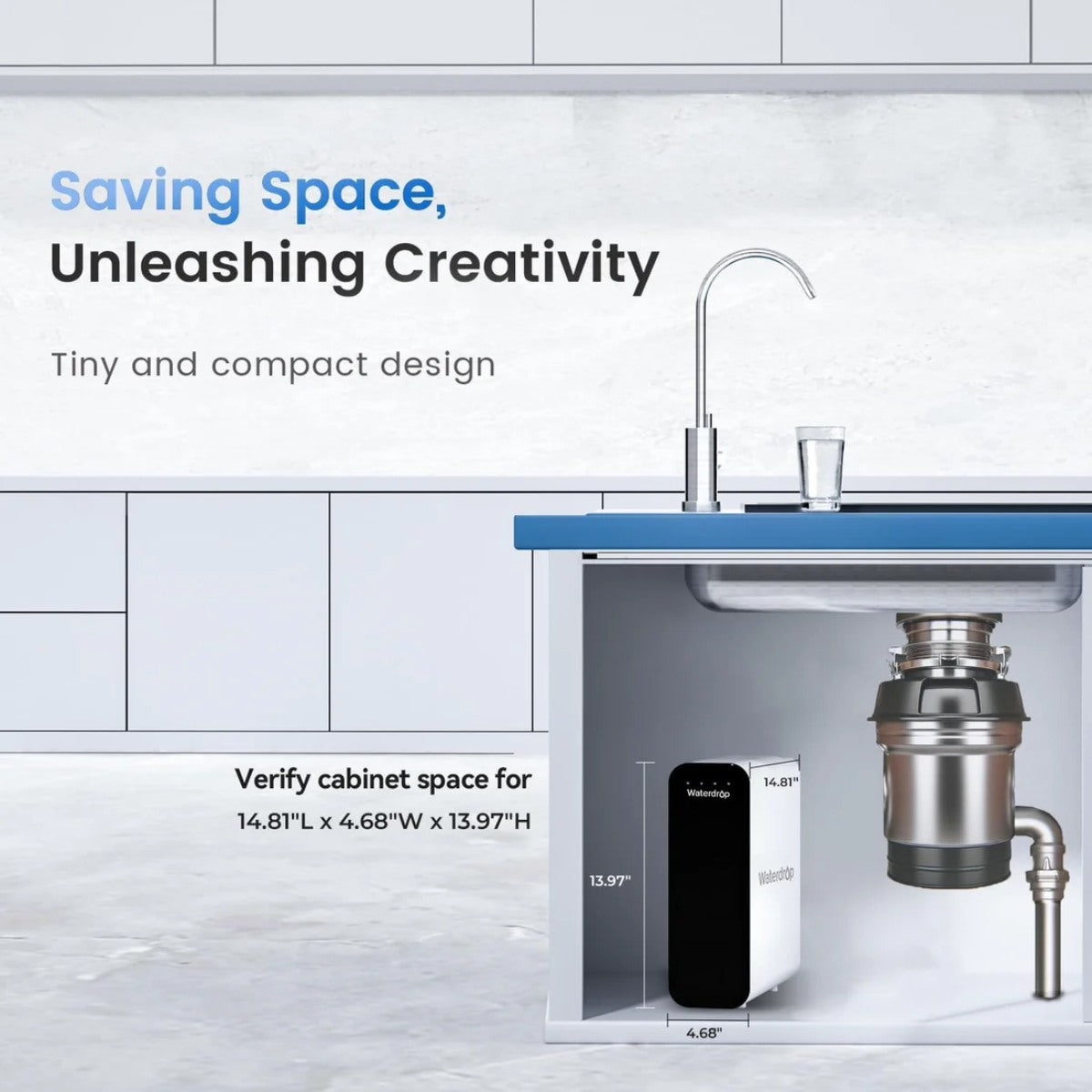 Waterdrop TSU Ultrafiltration Under Sink Filtration System - Saving Space and Unleashing Creativity