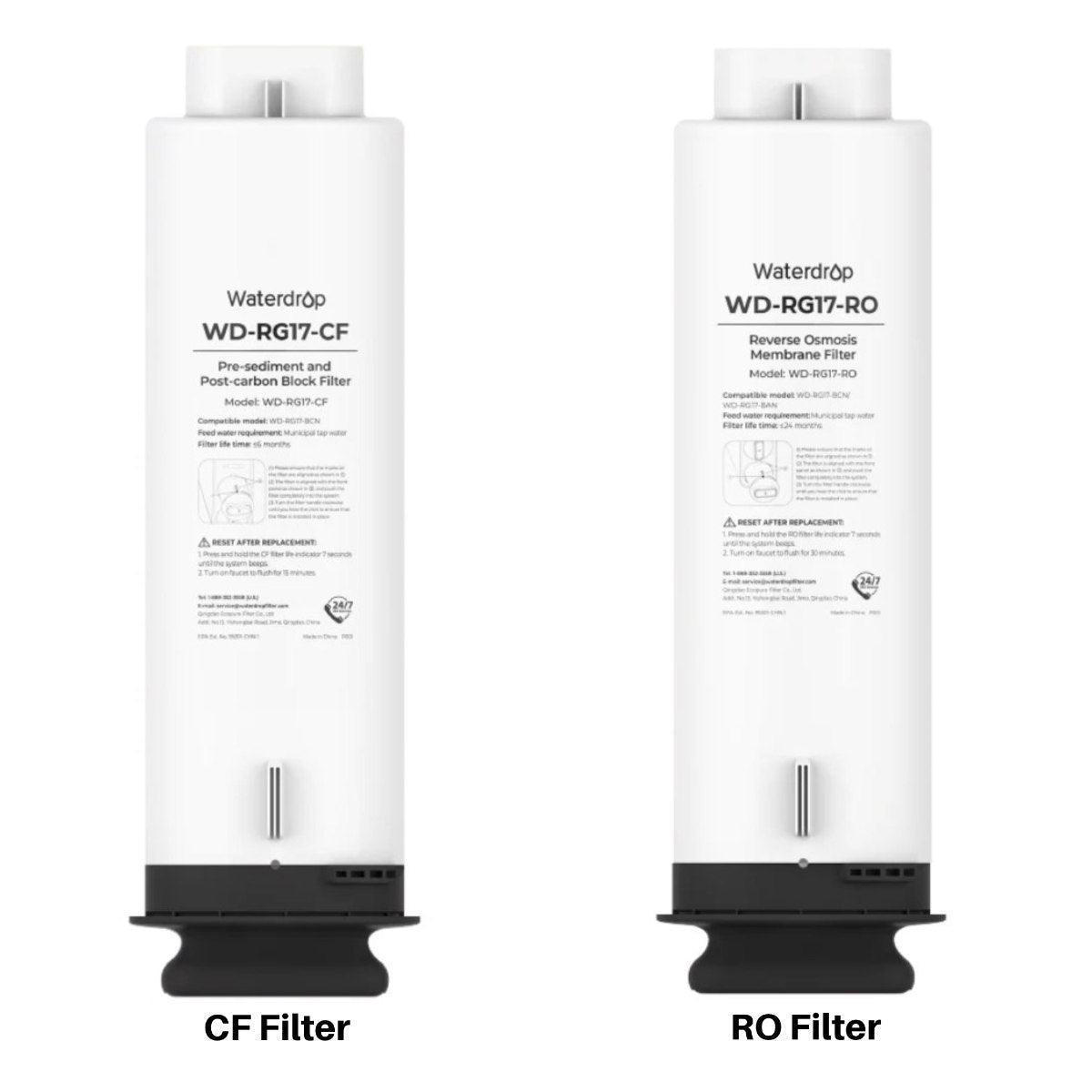 Waterdrop WD-RG17-RO Filter for G5P700 RO System - Replacement Filters Shown