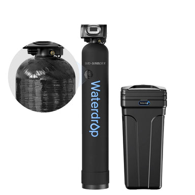 Waterdrop WHR01A 32000 Grains Water Softener System - Whole System Shown - Studio Image