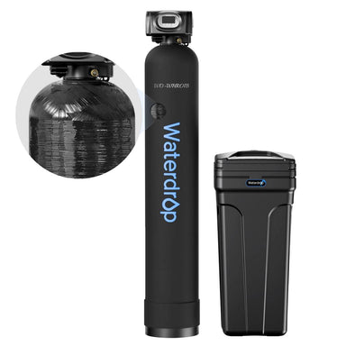 Waterdrop WHR01B 48000 Grains Water Softener System - Whole System Shown - Studio Image