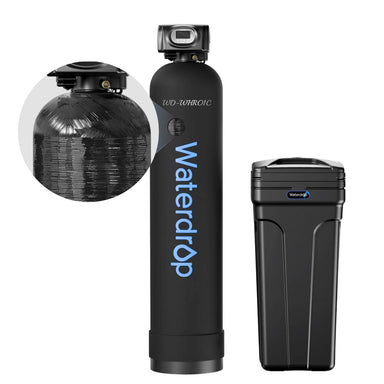 Waterdrop WHR01C 64000 Grains Water Softener System - Whole System Shown - Studio Image
