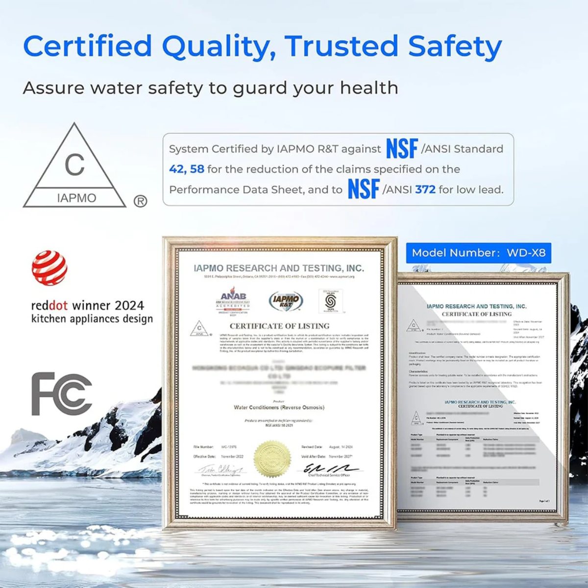 Waterdrop X8 Reverse Osmosis System Undersink - Certified Quality - Trusted Safety