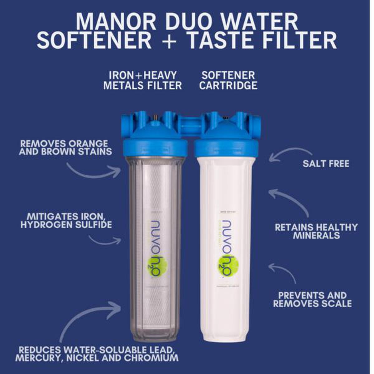 nuvoH2O Manor Duo Water Softener Plus Filtration System Removes Orange and Brown Stains