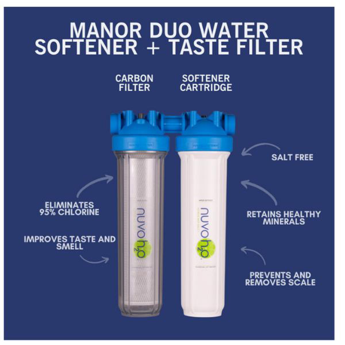 nuvoH2O Manor Duo Water Softener Plus Filtration System Salt Free