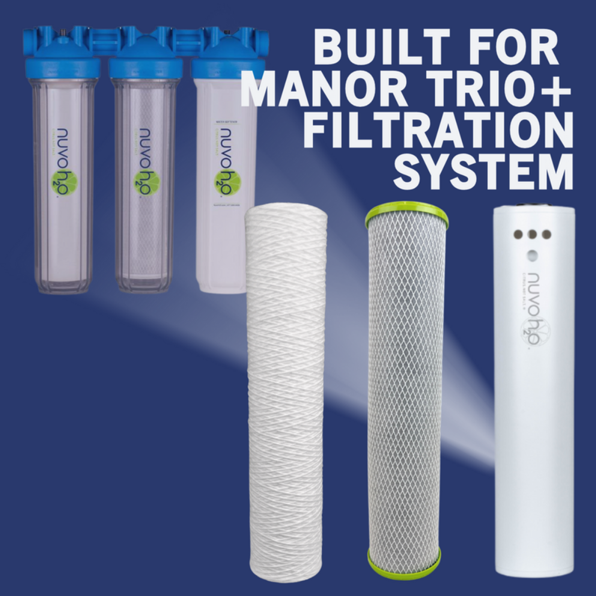 nuvoH2O Manor Trio System Replacement Cartridge, Sediment and Carbon Filtration System