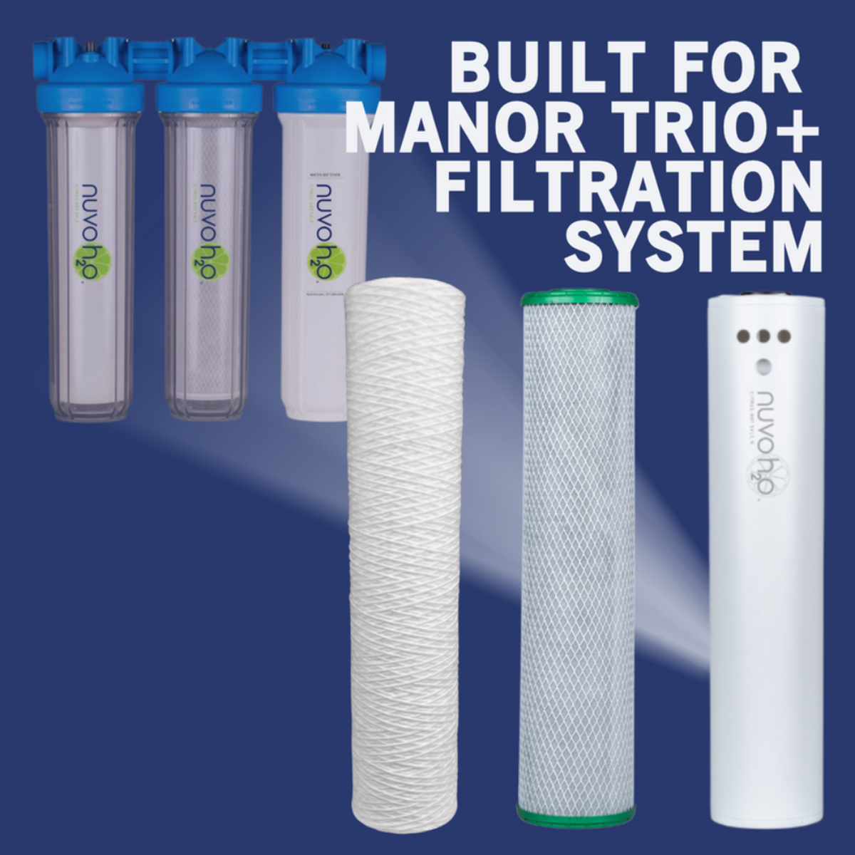 nuvoH2O Manor Trio System Replacement Cartridge Sediment and Chloramine Filtration System