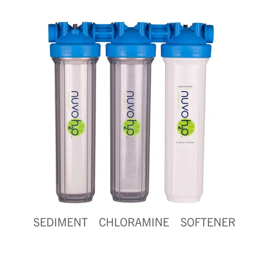 nuvoH2O Manor Trio Water Softener + Multi Filtration System Sediment Chloramine Softener