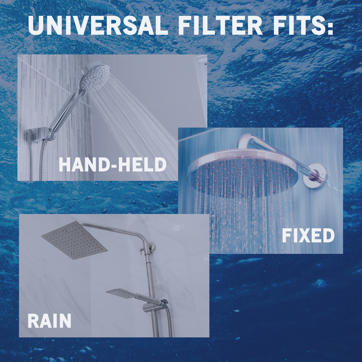 nuvoH2O Shower Head Filter Bundle Universal Filter Fit