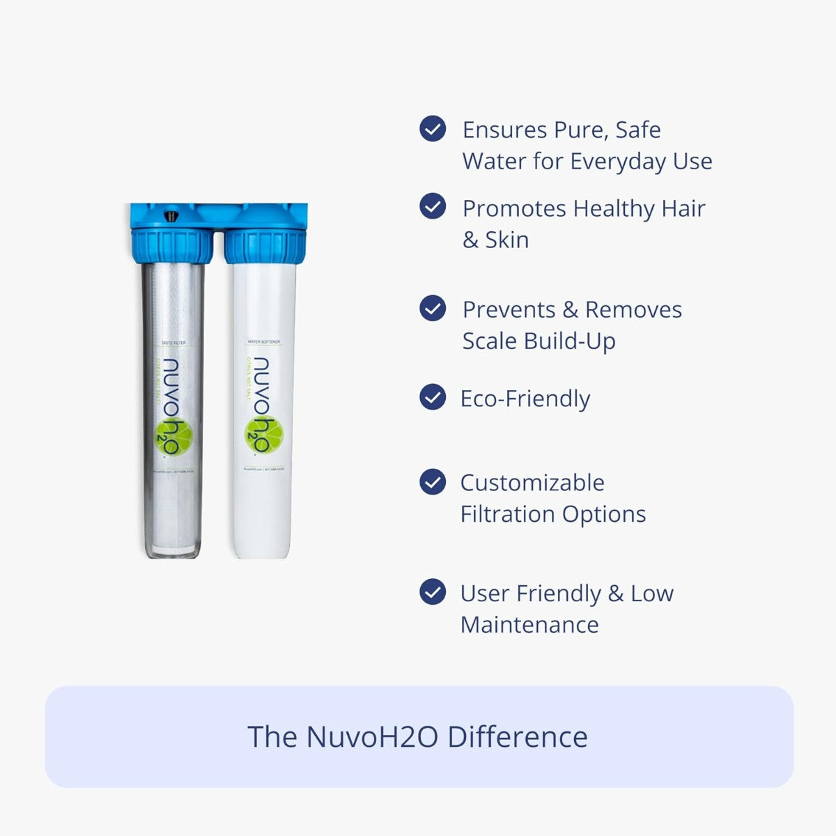 nuvoH2O Home Duo Water Softener Plus Taste Filter